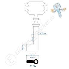 V-2G Nøkkelemne Messing