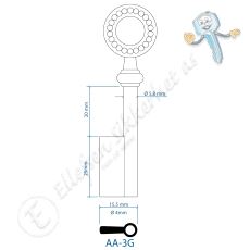 AA-3G Nøkkelemne Messing
