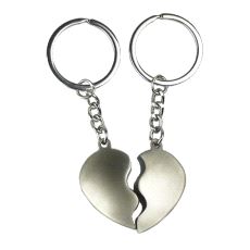 6-0804 Nøkkelanheng Delt Hjerte Sølv