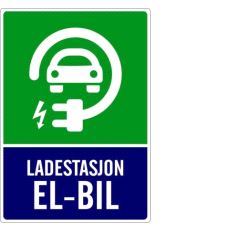 92223 Skilt Ladestasjon el-bil 300x400