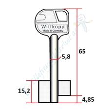WIT-2 Nøkkelemne 65mm (Safe)