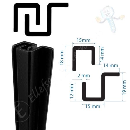 Sikringsjern U Profil Sort 1 Stk.