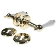 10097 Husmann Messing polert/Hvit porselen