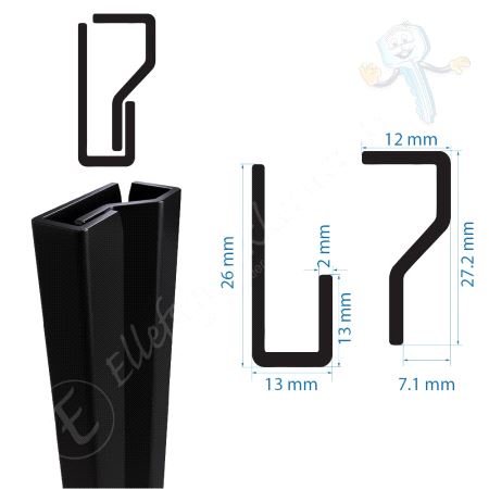 Sikringsjern i2 Profil Sort 1 Stk.