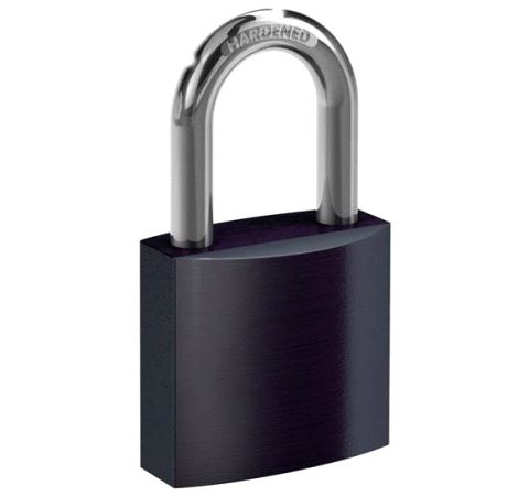 VHS619/38 Alu. Hengelås Sort