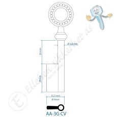 AA-3GCV Nøkkelemne Brun