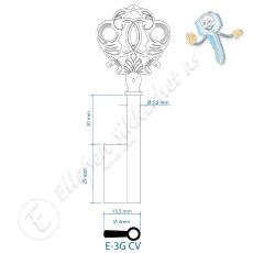 E-3GCV Nøkkelemne Brun