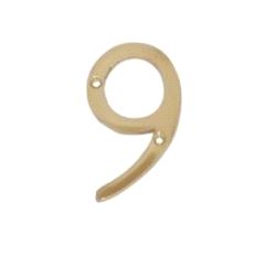 Husnummer 9 Messing 76mm