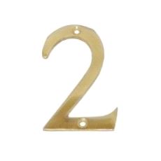Husnummer 2 Messing 76mm