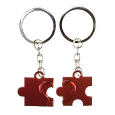 6-0812 Nøkkelanheng Pusle/Hjerte Rød
