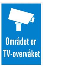 92213 Skilt Området er TV-overvåket 300x400mm