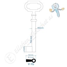 V-1G Nøkkelemne Messing