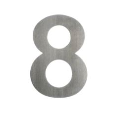 Husnummer 8 rustfritt 140mm