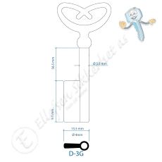 D-3G Nøkkelemne Messing