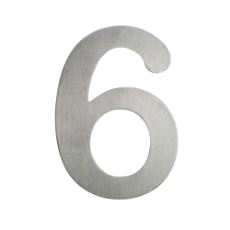 Husnummer 6 rustfritt 140mm