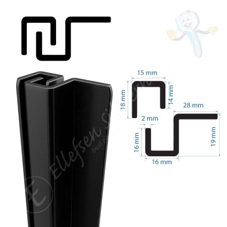 Sikringsjern UF Profil Sort 1 Stk.