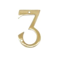 Husnummer 3 Messing 76mm