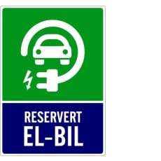 92243 Skilt Reservert el-bil 300x400