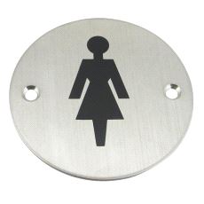 GS002 Toalettskilt Damer Rustfritt stål