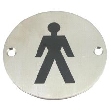 GS001 Toalettskilt Herrer Rustfritt stål