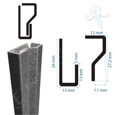 Sikringsjern i2 Profil Galv 1 Stk.