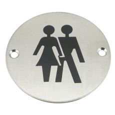 GS003 Toalettskilt Begge kjønn Rustfritt stål