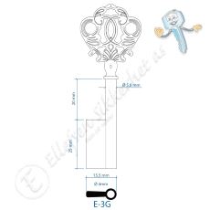 E-3G Nøkkelemne Messing