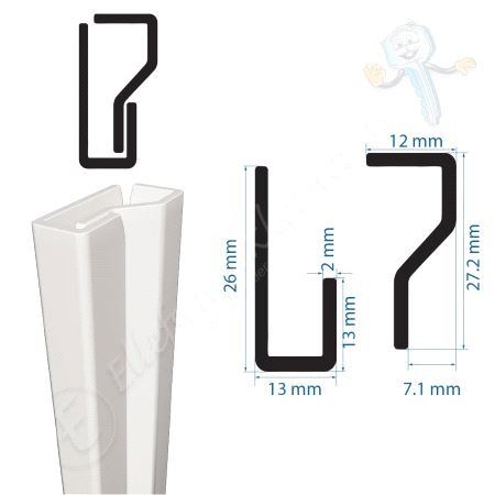 Sikringsjern i2 Profil Hvit 1 Stk.