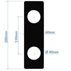 7603-E Dekkskilt Sort matt